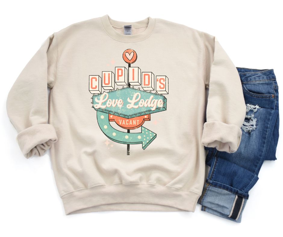 Hazel Blues® |  Cupid's Love Lodge Valentine Sweatshirt