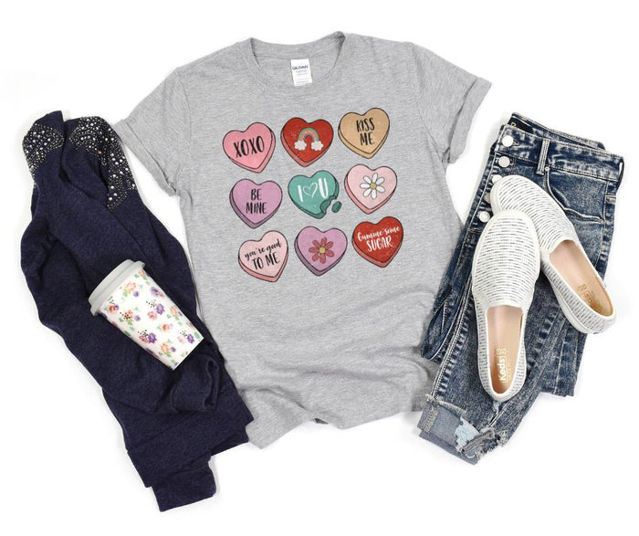 Hazel Blues® |  Candy Hearts Graphic Tee