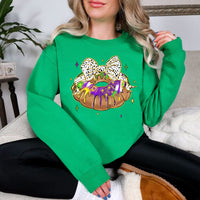 Hazel Blues® |  King Cake Bow Graphic Sweatshirt