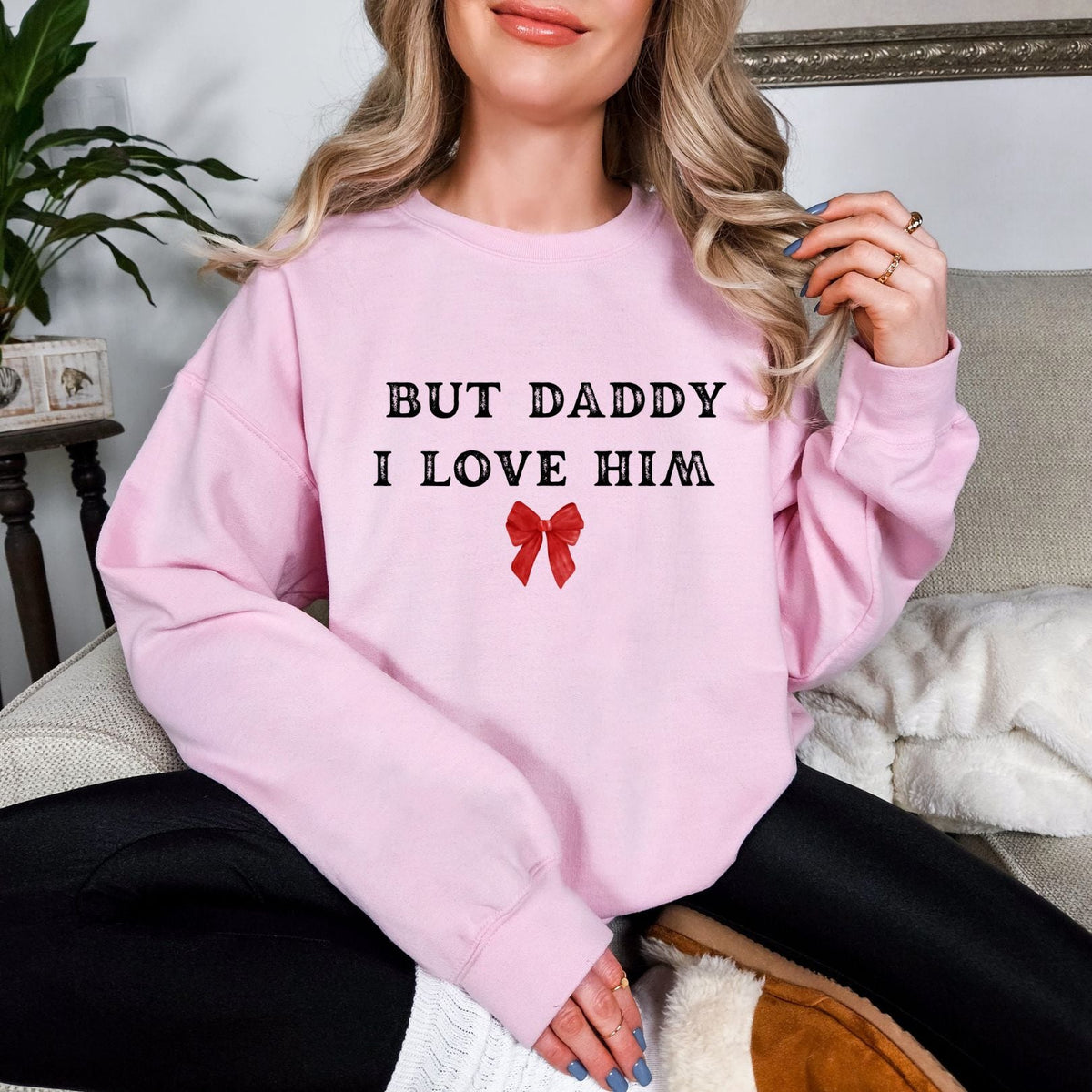 Hazel Blues® |  I Love Him Graphic Sweatshirt