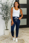 Hazel Blues® |  Giving the Run Around Joggers in Navy