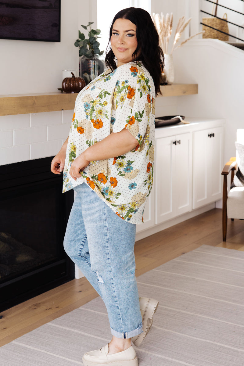 Hazel Blues® |  Good Morning Floral V-Neck Blouse