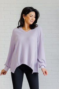 Hazel Blues® |  Good Things Are Coming V-Neck Top in Lavender