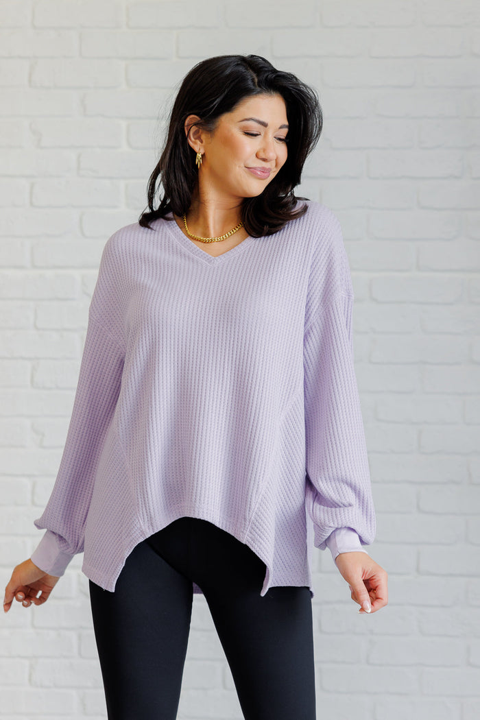 Hazel Blues® |  Good Things Are Coming V-Neck Top in Lavender