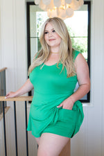 Hazel Blues® |  Gorgeous in Green Sleeveless Skort Dress