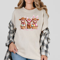 Hazel Blues® |  Easter Basket Highland Cow Graphic Tee