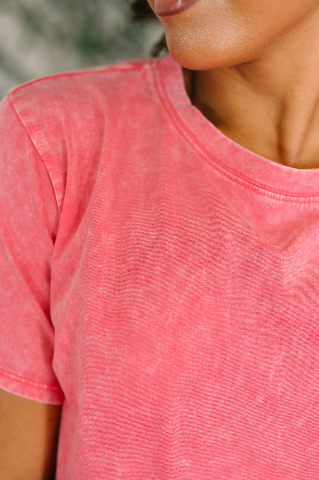 Hazel Blues® |  Had to Be There Mineral Wash Tee in Fuchsia