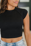 Hazel Blues® |  Halfway to Heaven Cropped Top in Black
