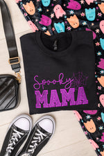 Hazel Blues® |  PREORDER: Embroidered Spooky Mama Applique Sweatshirt