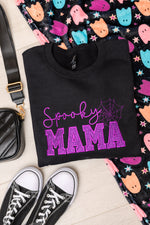 Hazel Blues® |  PREORDER: Embroidered Spooky Mama Applique Sweatshirt