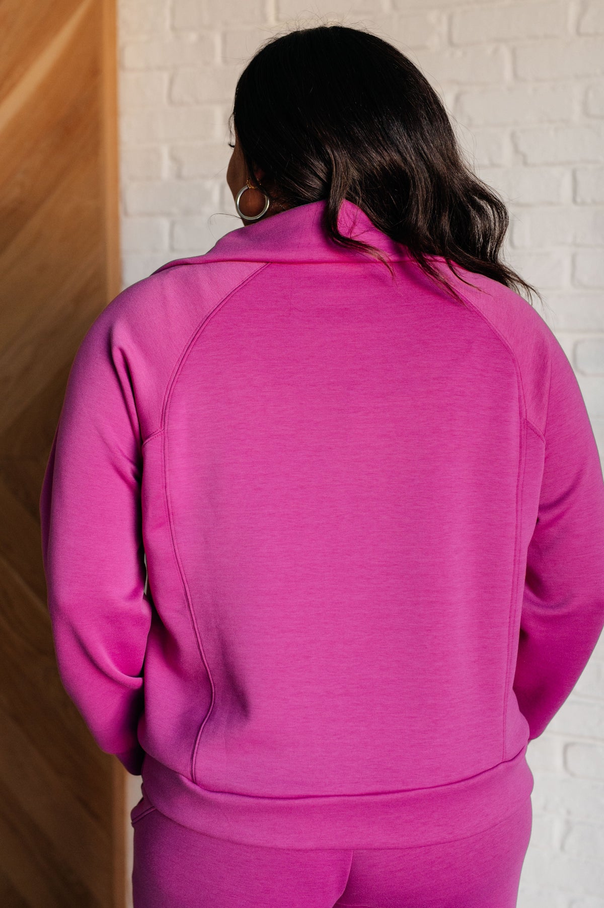 Hazel Blues® |  Hamptons Travel Half Zip Pullover in Magenta