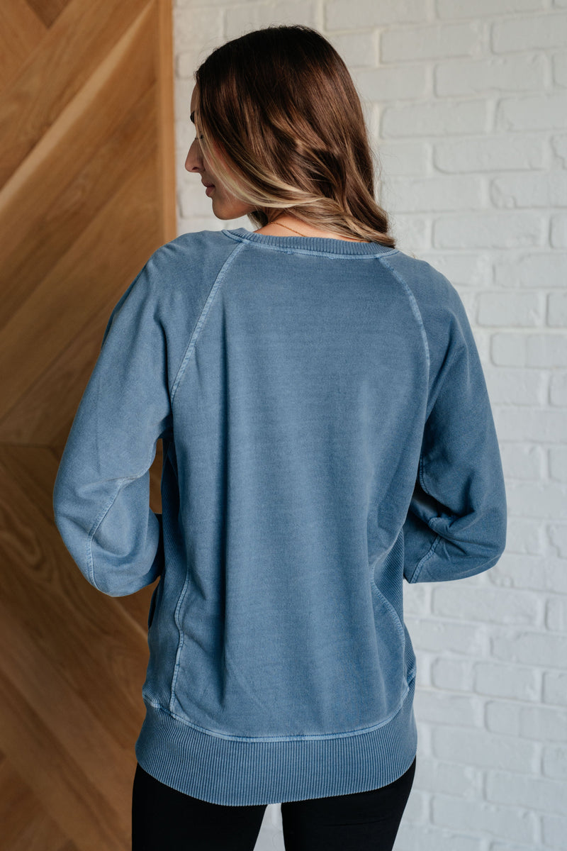 Hazel Blues® |  Hands Down Favorite Sweatshirt in Dusty Blue