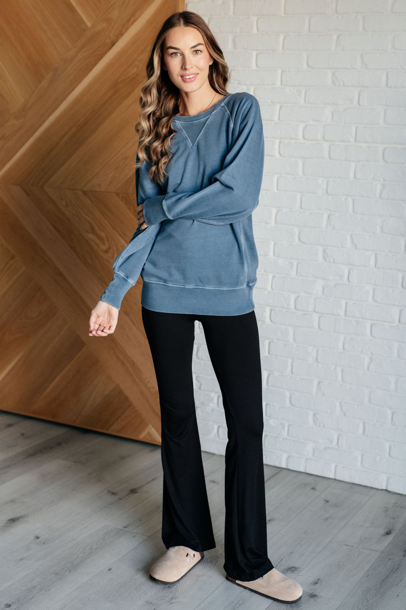 Hazel Blues® |  Hands Down Favorite Sweatshirt in Dusty Blue