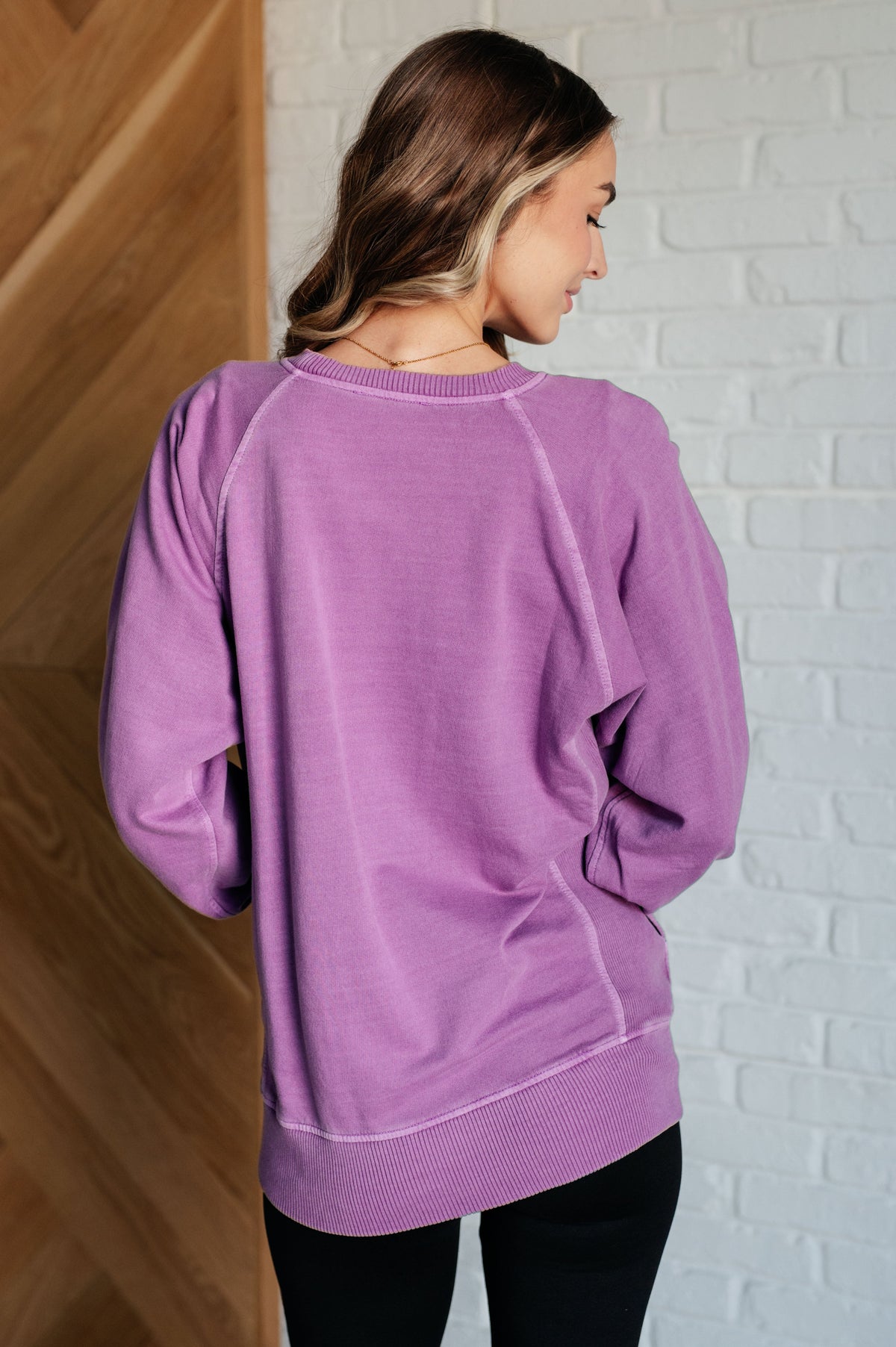 Hazel Blues® |  Hands Down Favorite Sweatshirt in Light Plum