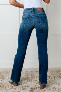 Hazel Blues® |  Hannah Mid Rise Thermal Bootcut Jeans