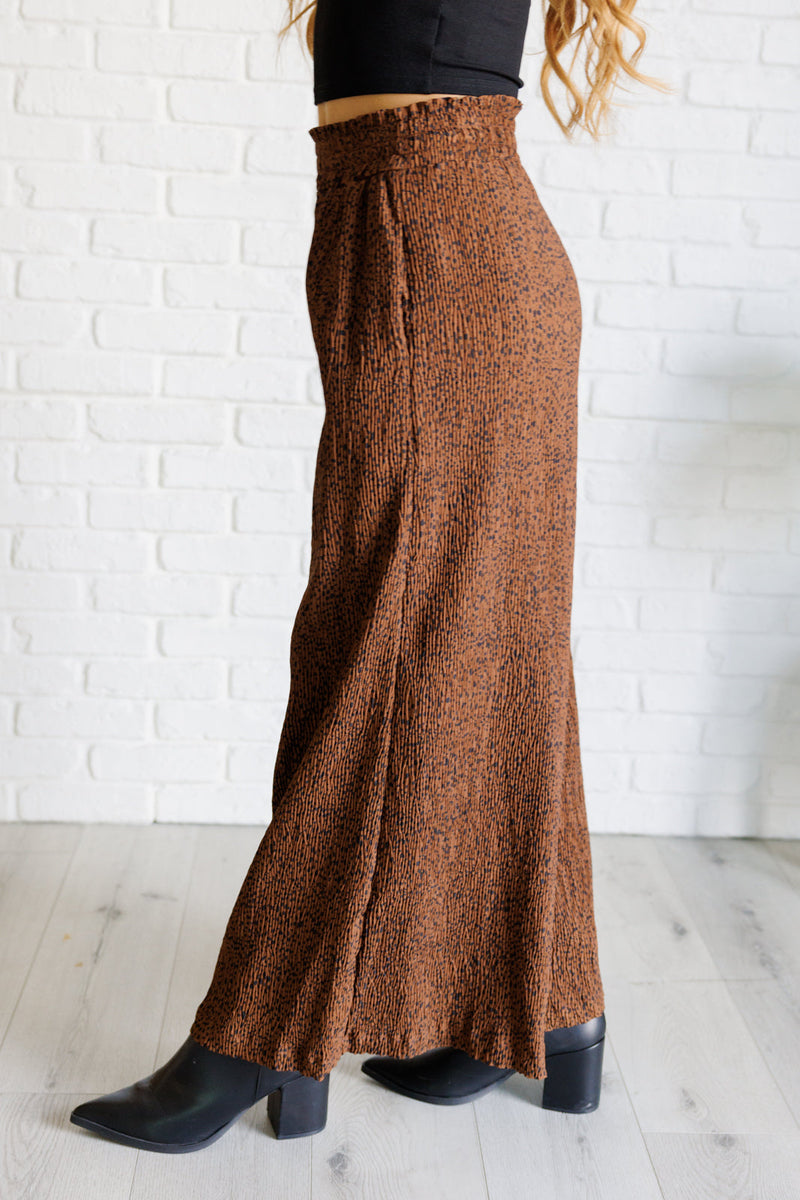 Hazel Blues® |  Harmony High Rise Wide Leg Pants in Brown