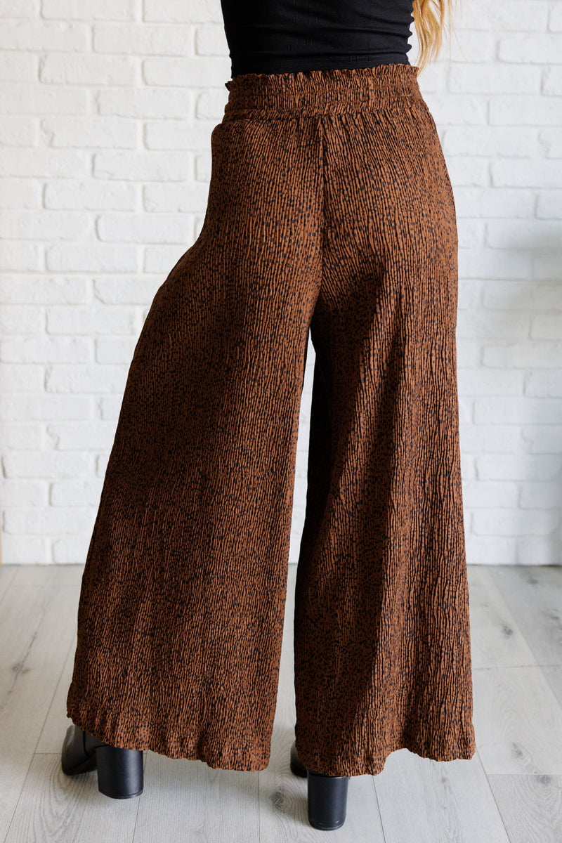 Hazel Blues® |  Harmony High Rise Wide Leg Pants in Brown
