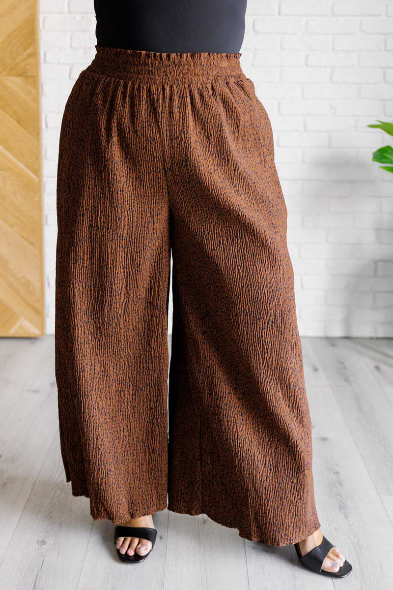 Hazel Blues® |  Harmony High Rise Wide Leg Pants in Brown