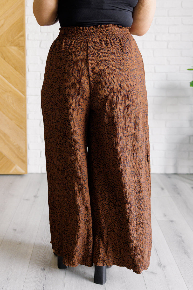 Hazel Blues® |  Harmony High Rise Wide Leg Pants in Brown
