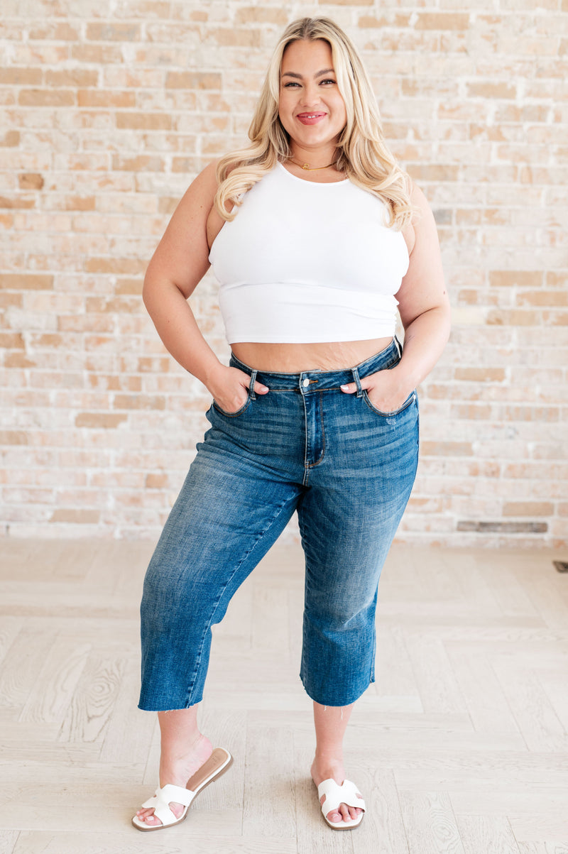 Hazel Blues® |  Hayes High Rise Wide Leg Crop Jeans