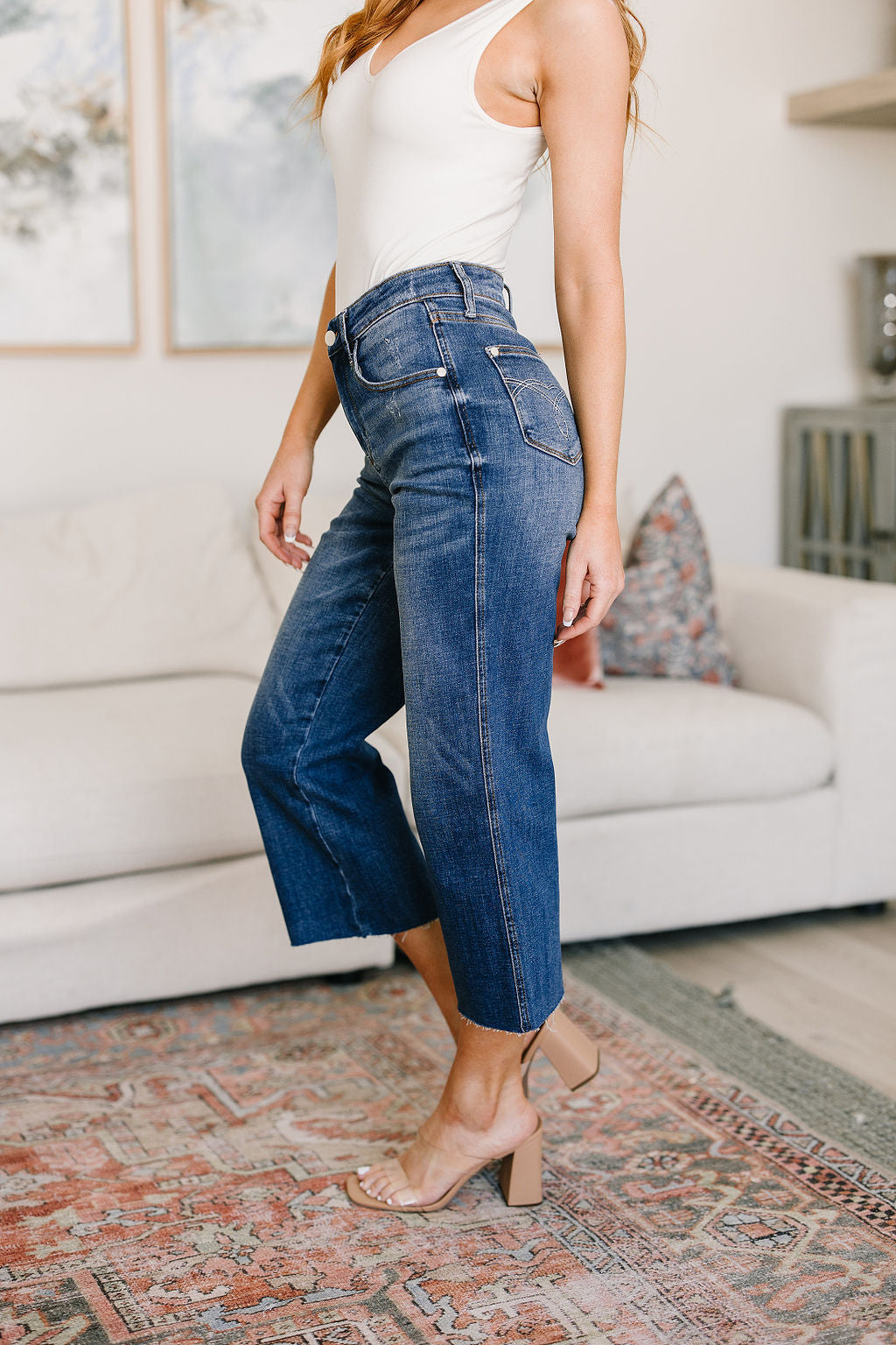 Hazel Blues® |  Hayes High Rise Wide Leg Crop Jeans