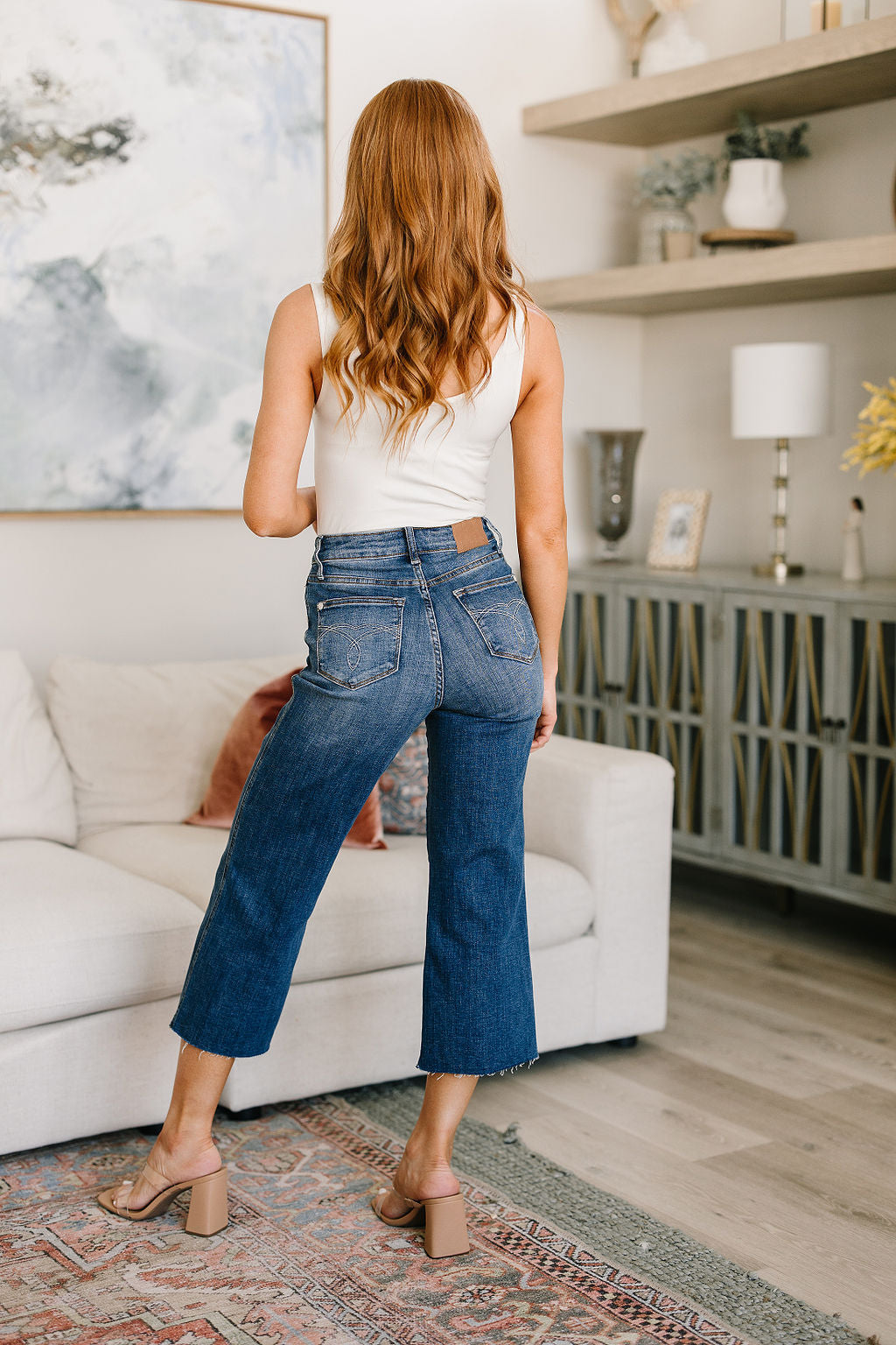 Hazel Blues® |  Hayes High Rise Wide Leg Crop Jeans