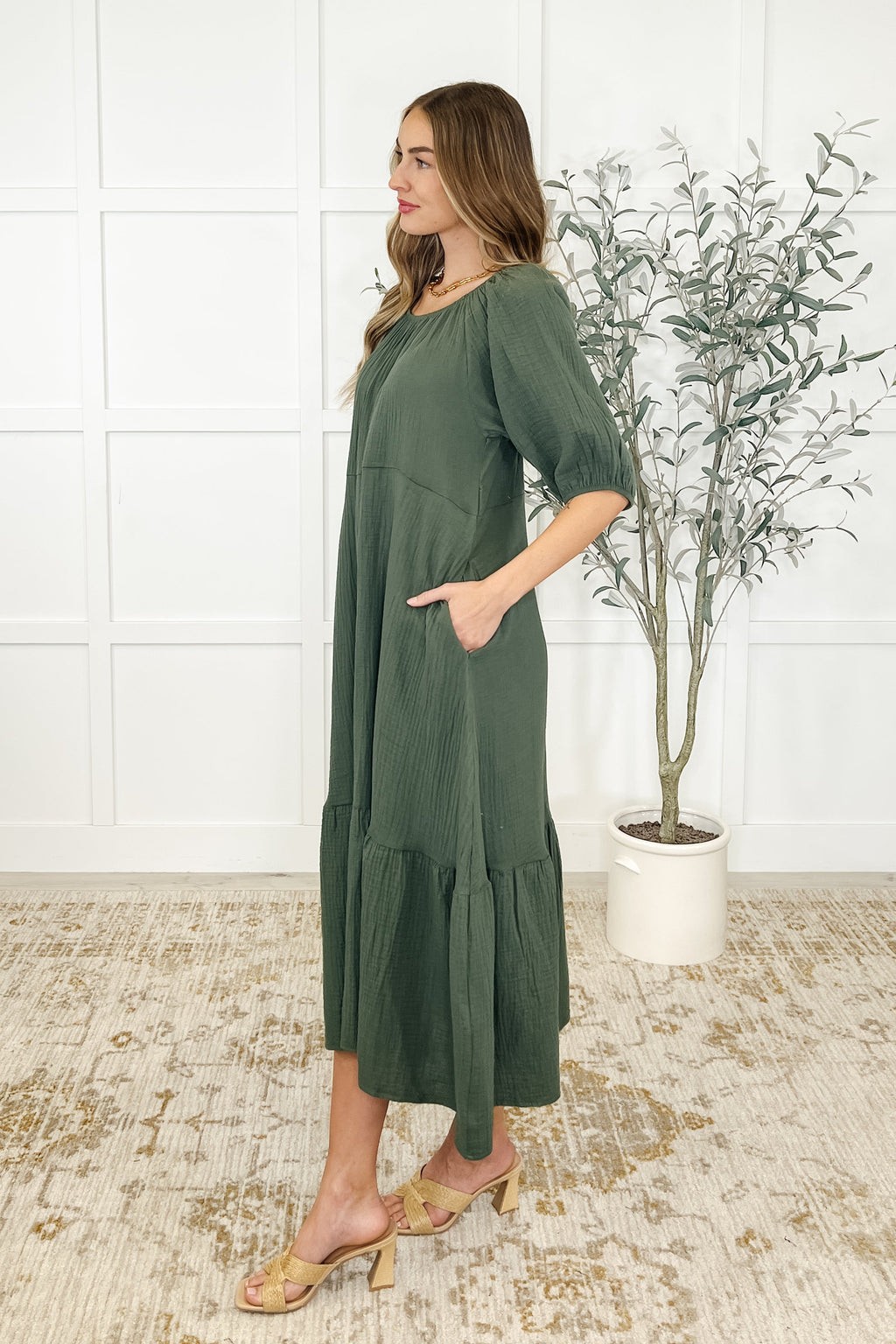 Hazel Blues® |  Hazel Dress in Dusty Pine