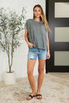 Heathered Harmony Basic Tee in Black
