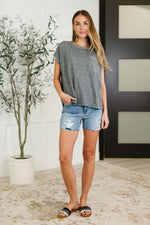 Heathered Harmony Basic Tee in Black