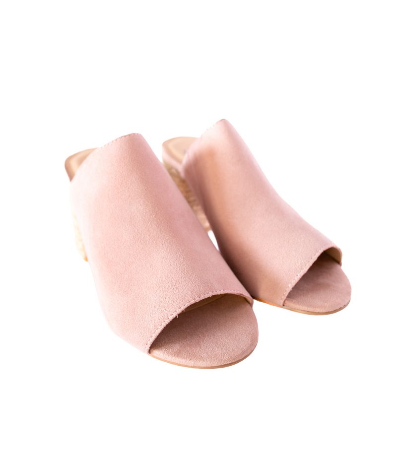 Hazel Blues® |  Helena Heeled Sandal in Blush Suede