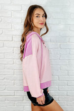 Hazel Blues® |  Here for Now Color Block Hoodie in Pink