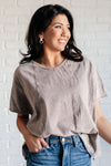 Hazel Blues® |  Here for the Vibes Mineral Wash Spliced Tee