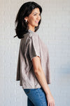 Hazel Blues® |  Here for the Vibes Mineral Wash Spliced Tee