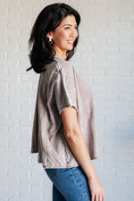 Hazel Blues® |  Here for the Vibes Mineral Wash Spliced Tee