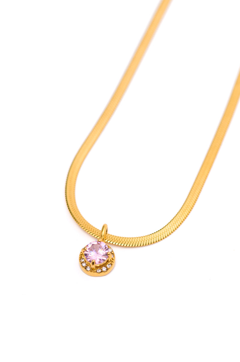 Hazel Blues® |  Here to Shine Gold Plated Necklace in Pink