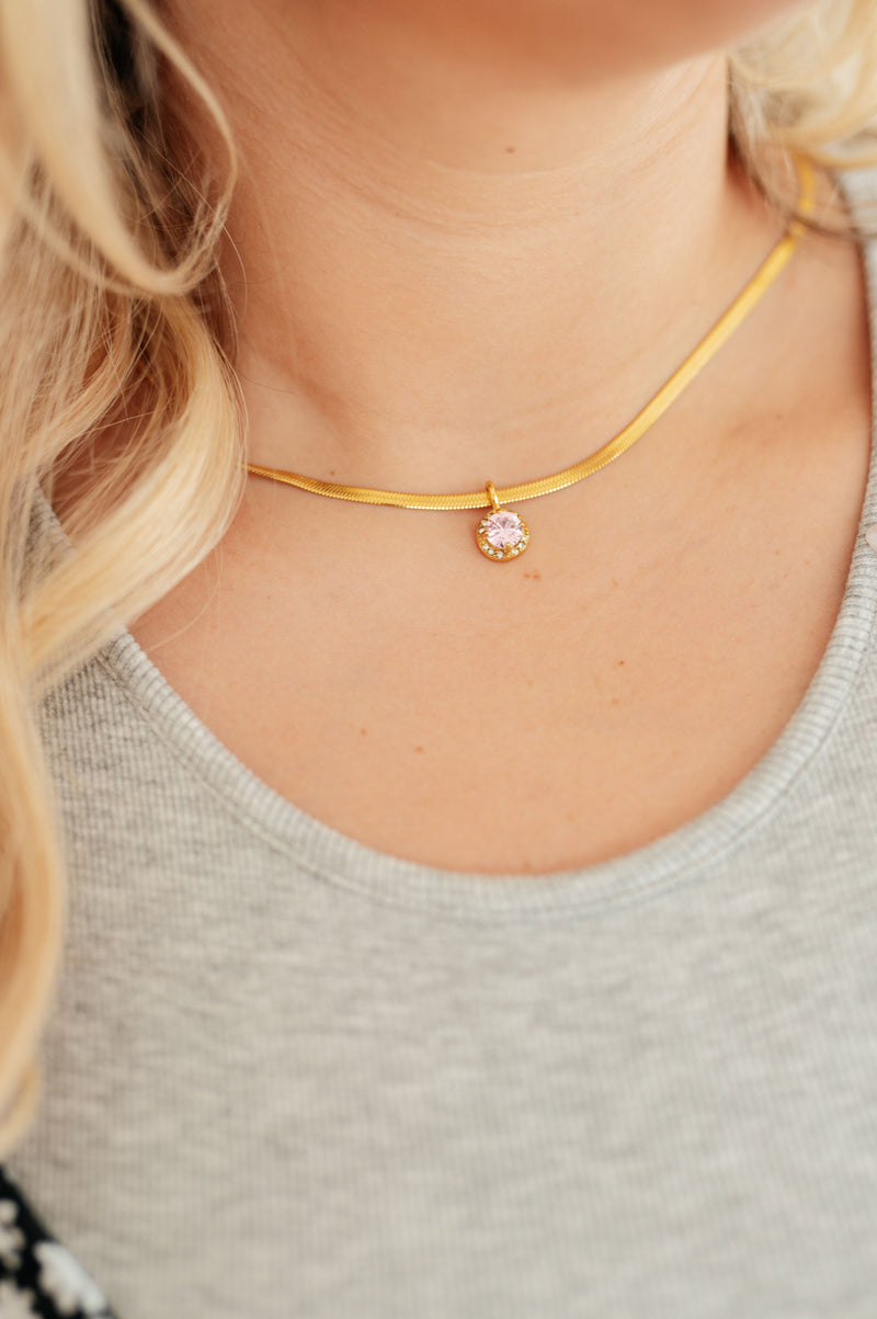Hazel Blues® |  Here to Shine Gold Plated Necklace in Pink