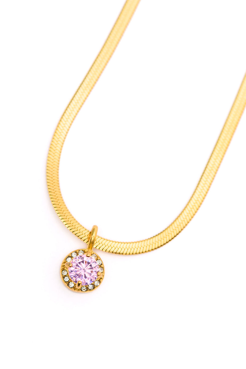 Hazel Blues® |  Here to Shine Gold Plated Necklace in Pink