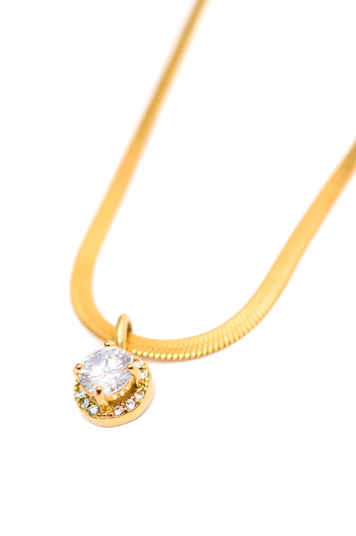 Hazel Blues® |  Here to Shine Gold Plated Necklace in White