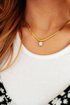 Hazel Blues® |  Here to Shine Gold Plated Necklace in White