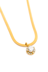 Hazel Blues® |  Here to Shine Gold Plated Necklace in White