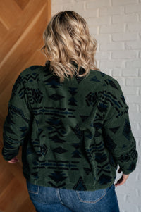 Hazel Blues® |  High Perspective Geometric Fleece Jacket