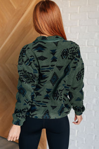 Hazel Blues® |  High Perspective Geometric Fleece Jacket