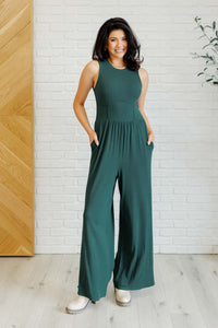 Hazel Blues® |  Hilary Wide Leg Jumpsuit in Green