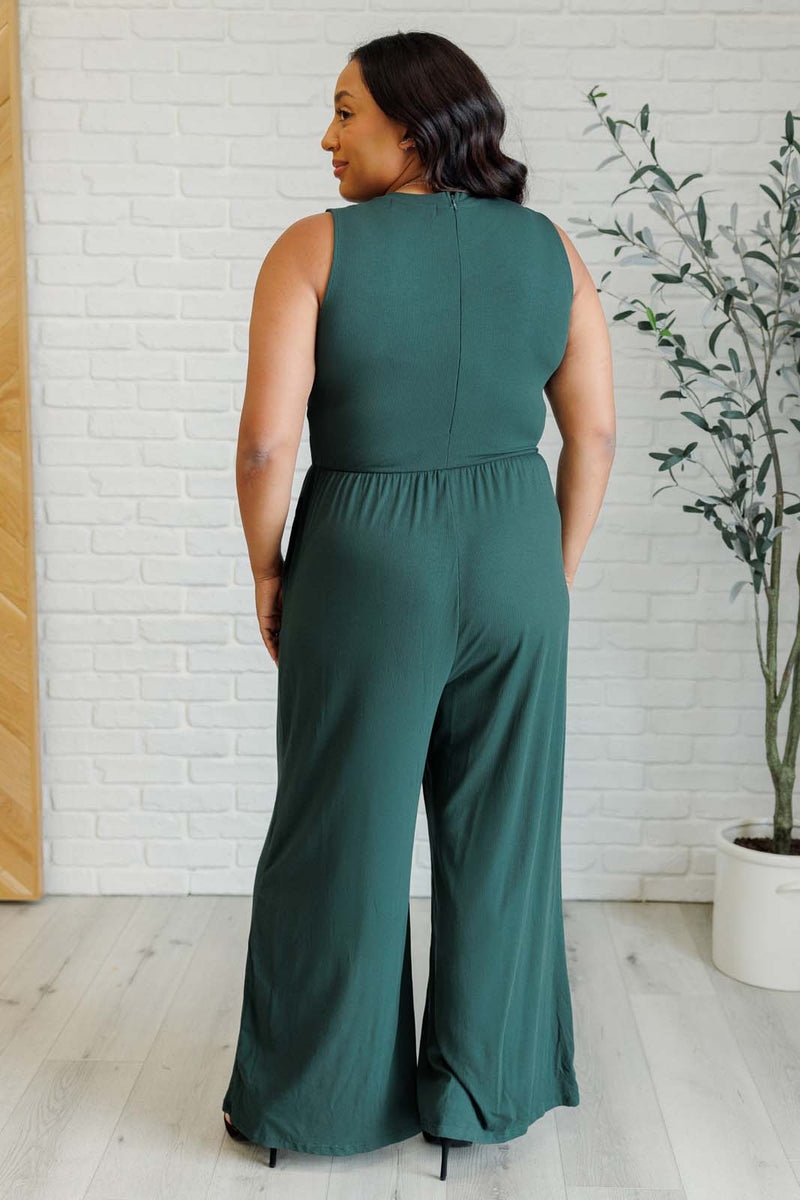 Hazel Blues® |  Hilary Wide Leg Jumpsuit in Green