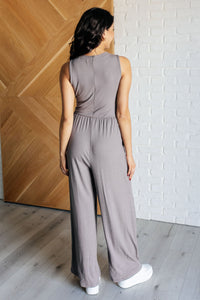 Hazel Blues® |  Hilary Wide Leg Jumpsuit in Grey