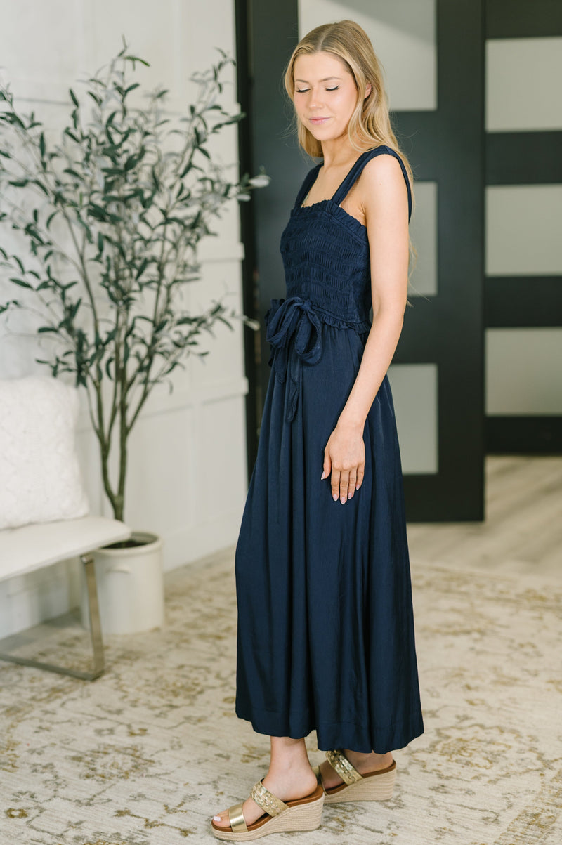 Hold Me Down Midi Dress in Navy – Hazel Blues®