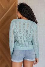 Hazel Blues® |  Hole In One Sheer Pointelle Knit Sweater