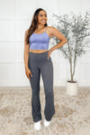Hazel Blues® |  Motion Mastery Flared Yoga Pants in Titanium