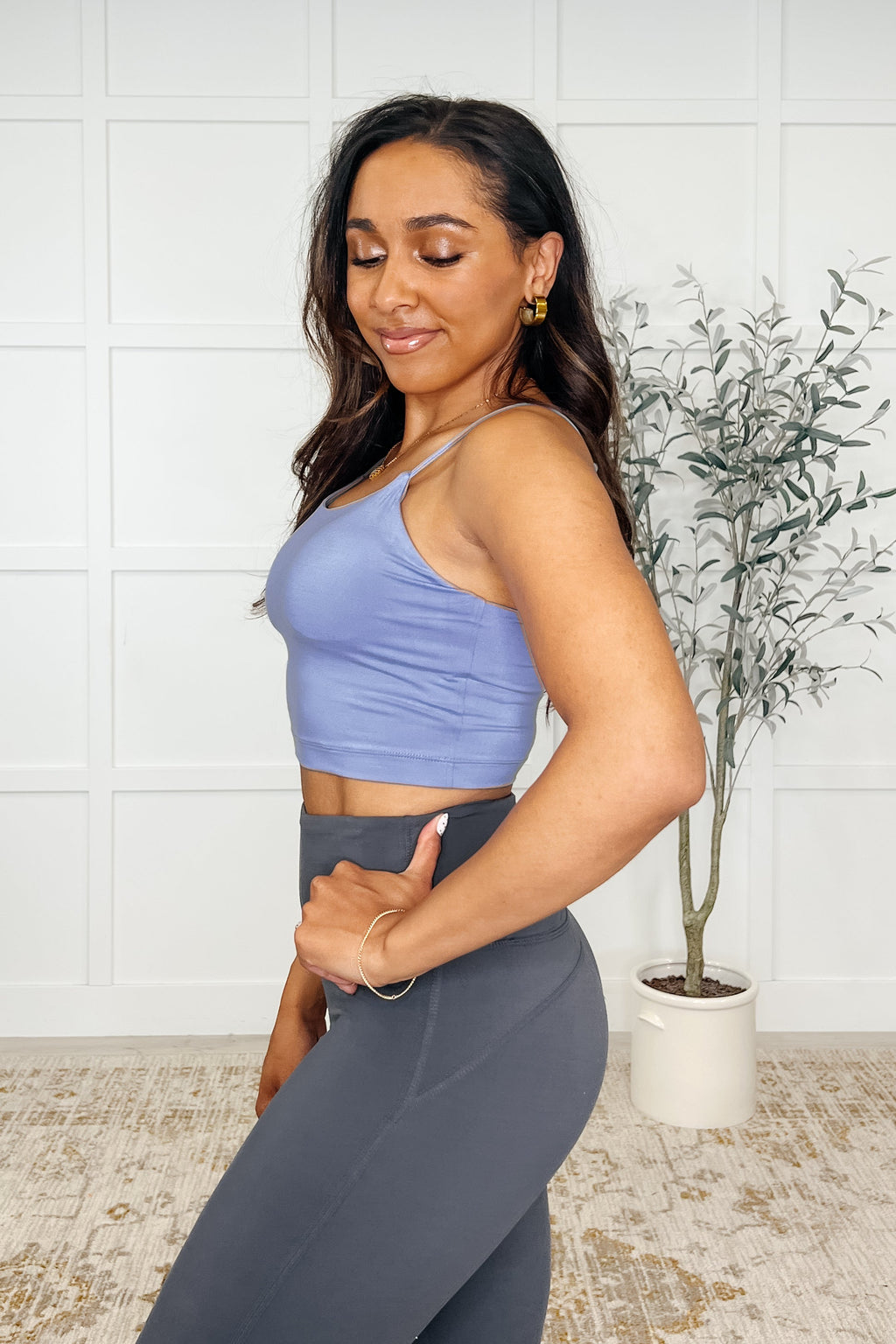 Hazel Blues® |  Hot Yoga Tank in Blue Hyacinth