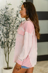 Hazel Blues® |  Hot & Unbothered Full Front Button Down Shacket in Pink